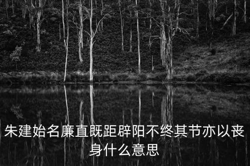 朱建始名廉直既距辟陽不終其節(jié)亦以喪身什么意思