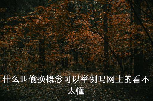 什么叫偷換概念可以舉例嗎網(wǎng)上的看不太懂