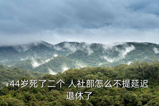 44歲死了二個 人社部怎么不提延遲退休了