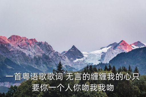 一首粵語歌歌詞 無言的纏纏我的心只要你一個人你吻我我吻