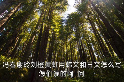 馮春謝玲劉橙黃虹用韓文和日文怎么寫(xiě)怎們讀的阿  問(wèn)