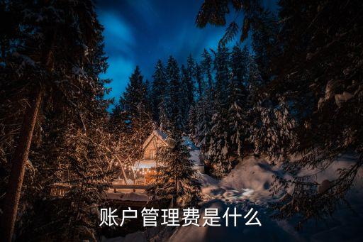 賬戶管理費(fèi)是什么