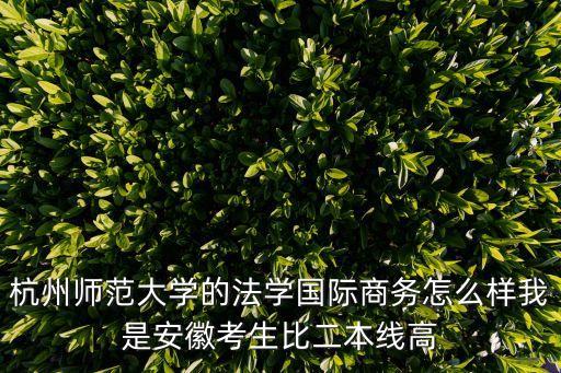 杭州師范大學的法學國際商務怎么樣我是安徽考生比二本線高