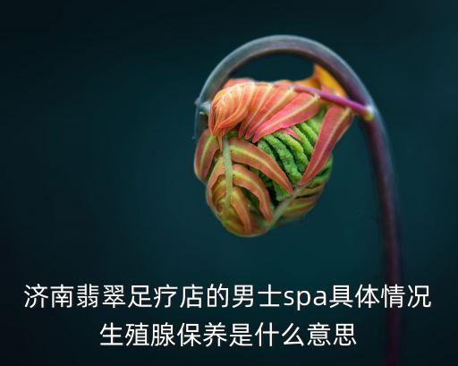 濟(jì)南翡翠足療店的男士spa具體情況生殖腺保養(yǎng)是什么意思