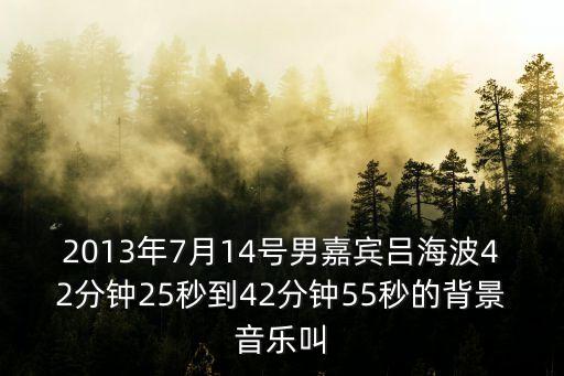 2013年7月14號(hào)男嘉賓呂海波42分鐘25秒到42分鐘55秒的背景音樂叫