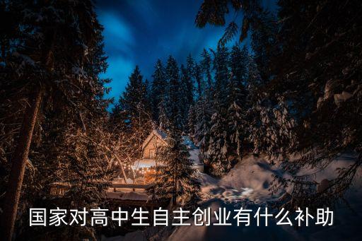 創(chuàng)業(yè)補貼，國家對高中生自主創(chuàng)業(yè)有什么補助