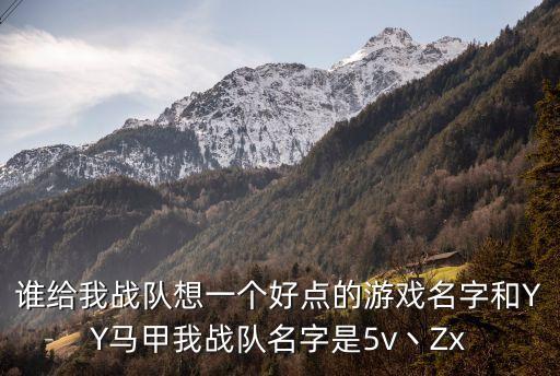 劉士林，誰給我戰(zhàn)隊(duì)想一個(gè)好點(diǎn)的游戲名字和YY馬甲我戰(zhàn)隊(duì)名字是5v丶Zx