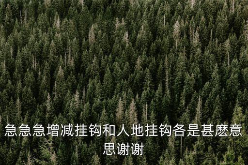 急急急增減掛鉤和人地掛鉤各是甚麼意思謝謝