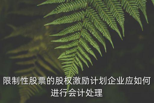 限制性股票的股權(quán)激勵(lì)計(jì)劃企業(yè)應(yīng)如何進(jìn)行會(huì)計(jì)處理