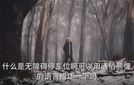 無(wú)障礙車位，什么是無(wú)障礙停車位啊可以用通俗易懂的語(yǔ)言描述一下嗎