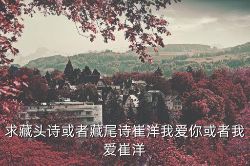 崔洋，求藏頭詩或者藏尾詩崔洋我愛你或者我愛崔洋