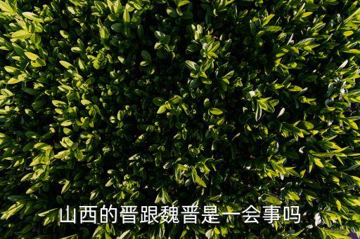 山西的晉跟魏晉是一會事嗎