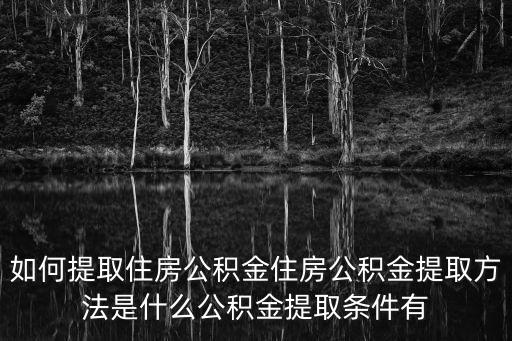如何提取住房公積金住房公積金提取方法是什么公積金提取條件有