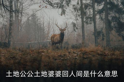 土地公公土地婆婆回人間是什么意思