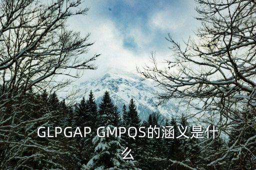 藥品生產(chǎn)質(zhì)量管理規(guī)范，GLPGAP GMPQS的涵義是什么