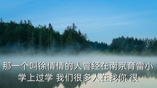 那一個(gè)叫徐倩倩的人曾經(jīng)在南京育雷小學(xué)上過(guò)學(xué) 我們很多人在找你 很