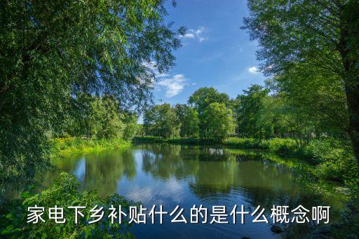 家電下鄉(xiāng)補貼，家電下鄉(xiāng)補貼什么的是什么概念啊