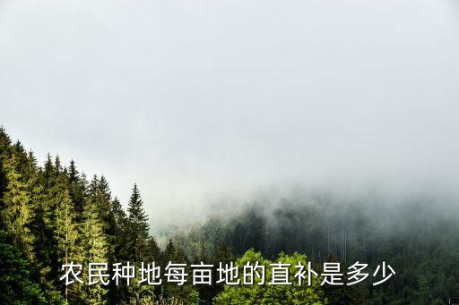 種田補貼多少錢一畝，現(xiàn)在種一畝地國家補助多少錢