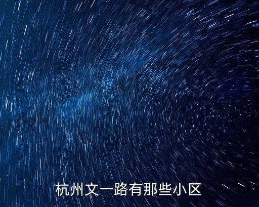 杭州文一路有那些小區(qū)