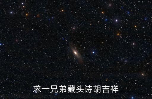 求一兄弟藏頭詩(shī)胡吉祥