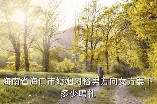 海南彩禮，海城結婚一般給女方多少彩禮女方一般都該買什么謝謝