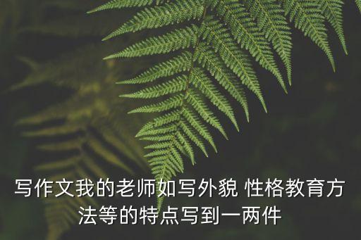 寫作文我的老師如寫外貌 性格教育方法等的特點(diǎn)寫到一兩件