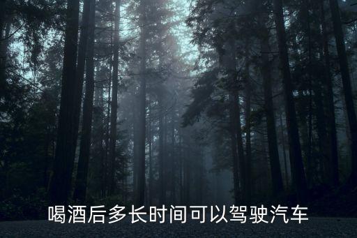 喝酒多久后能開車，喝酒后多久才能駕車