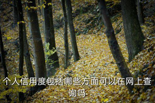 信用度，個人信用度包括哪些方面可以在網(wǎng)上查詢嗎