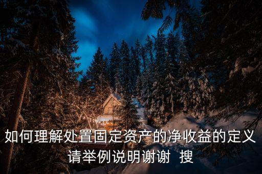 資產處置收益，如何理解處置固定資產的凈收益的定義請舉例說明謝謝  搜