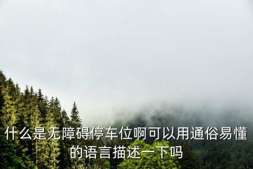 無(wú)障礙停車位，什么是無(wú)障礙停車位啊可以用通俗易懂的語(yǔ)言描述一下嗎