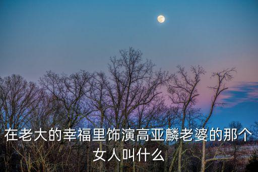在老大的幸福里飾演高亞麟老婆的那個女人叫什么