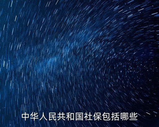 中華人民共和國社保包括哪些