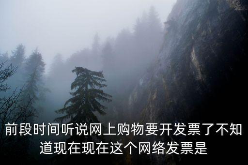 網(wǎng)絡(luò)發(fā)票，前段時間聽說網(wǎng)上購物要開發(fā)票了不知道現(xiàn)在現(xiàn)在這個網(wǎng)絡(luò)發(fā)票是