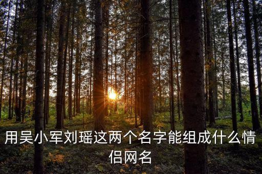 吳小軍，用吳小軍劉瑤這兩個(gè)名字能組成什么情侶網(wǎng)名