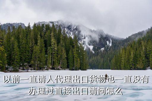 直接出口，以前一直請人代理出口貨物也一直沒有辦理過直接出口請問怎么