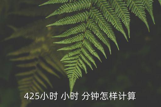 425小時(shí) 小時(shí) 分鐘怎樣計(jì)算