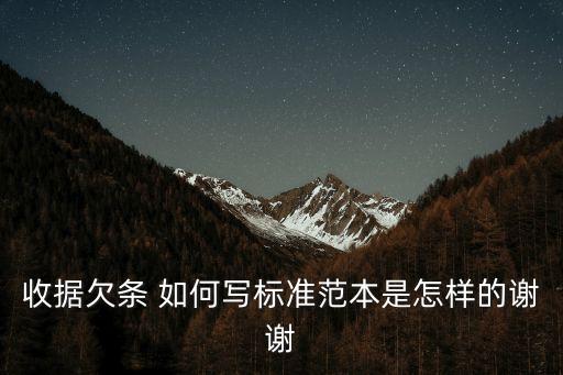 收據(jù)欠條 如何寫標(biāo)準范本是怎樣的謝謝
