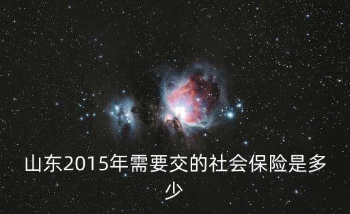 山東2015年需要交的社會(huì)保險(xiǎn)是多少