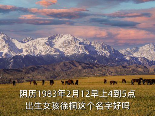 陰歷1983年2月12早上4到5點(diǎn)出生女孩徐桐這個(gè)名字好嗎