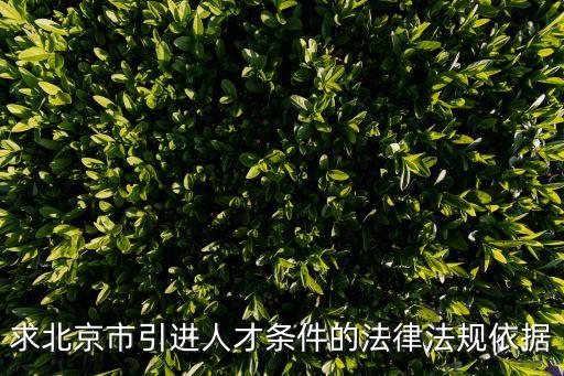 求北京市引進人才條件的法律法規(guī)依據(jù)