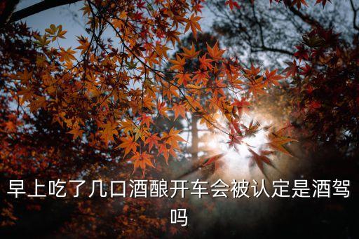 早上吃了幾口酒釀開車會被認(rèn)定是酒駕嗎