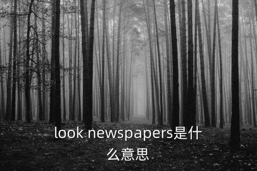 報章，look newspapers是什么意思