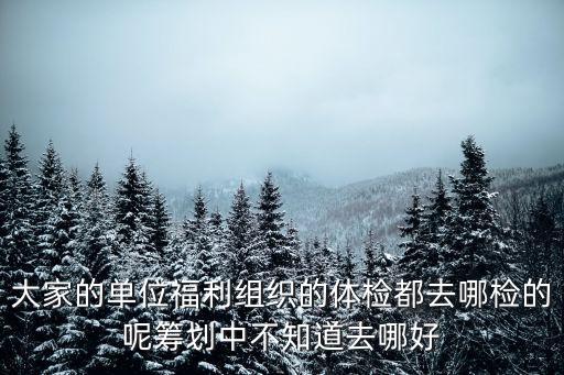 福利社體檢，大家的單位福利組織的體檢都去哪檢的呢籌劃中不知道去哪好