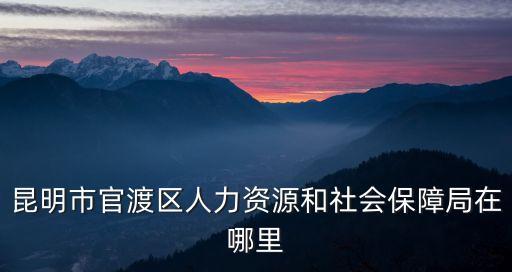 昆明市官渡區(qū)人力資源和社會(huì)保障局在哪里