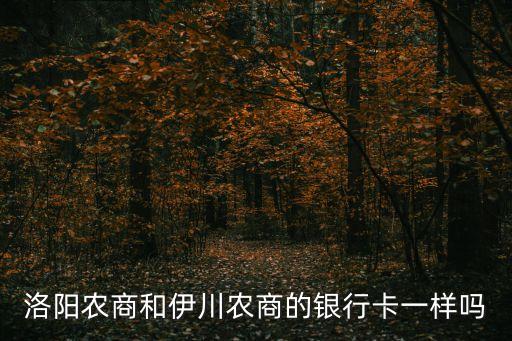 洛陽農(nóng)商和伊川農(nóng)商的銀行卡一樣嗎
