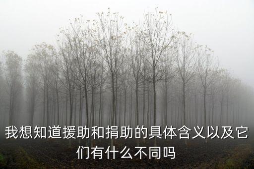 我想知道援助和捐助的具體含義以及它們有什么不同嗎