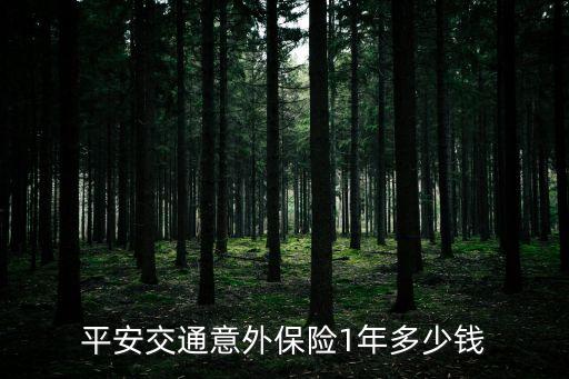 平安意外險一年多錢，平安交通意外保險1年多少錢
