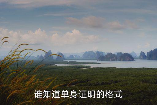 單身證明模板，單身證明范本