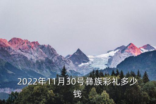 2022年11月30號彝族彩禮多少錢