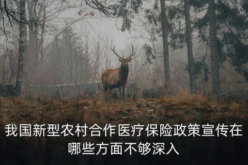 我國新型農(nóng)村合作醫(yī)療保險(xiǎn)政策宣傳在哪些方面不夠深入